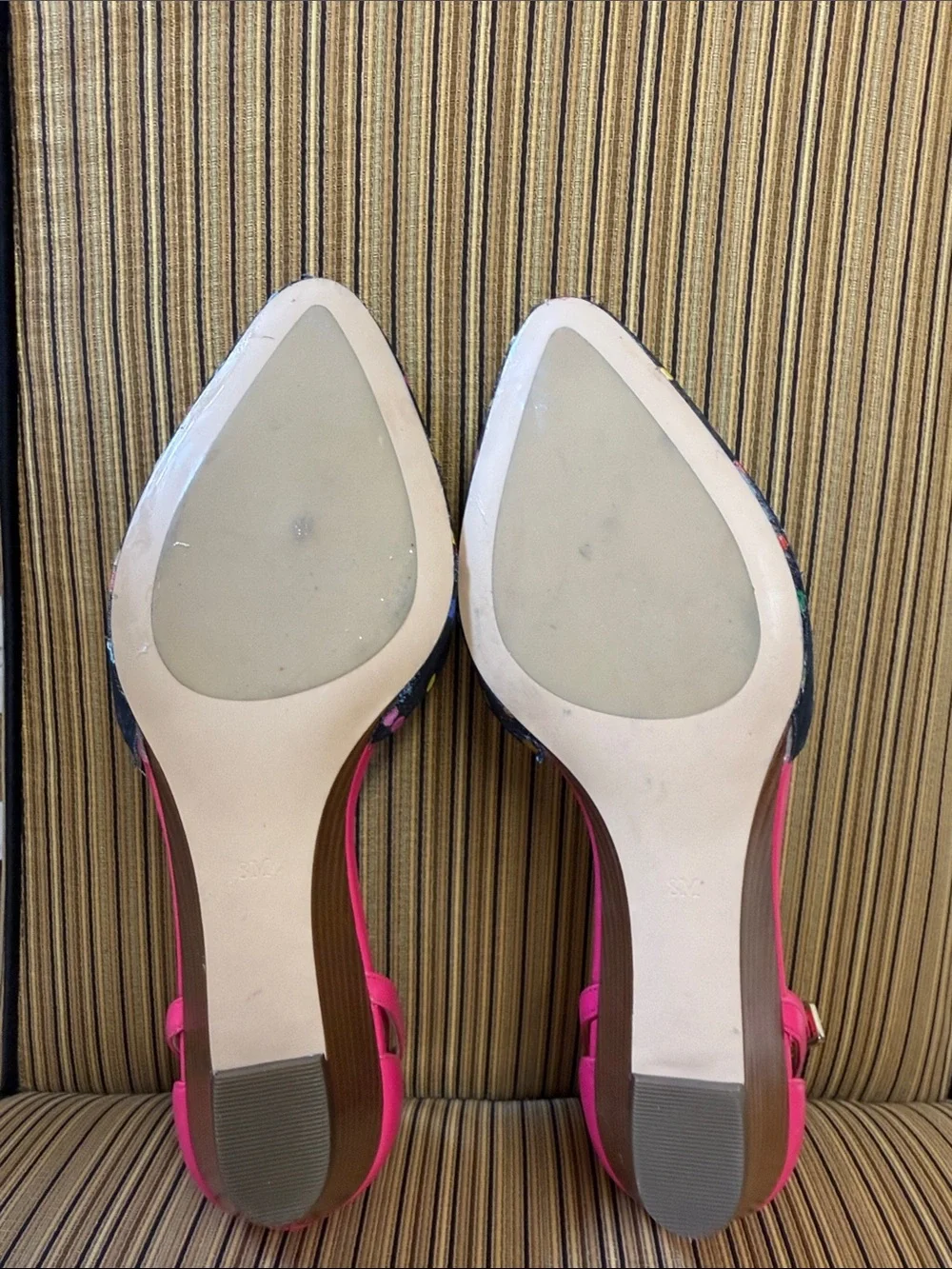 Talbots Multicolor Polka Dot Ankle Strap Wedge